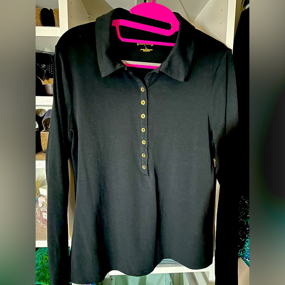 Lilly Pulitzer Top Sz. Large Black NWT